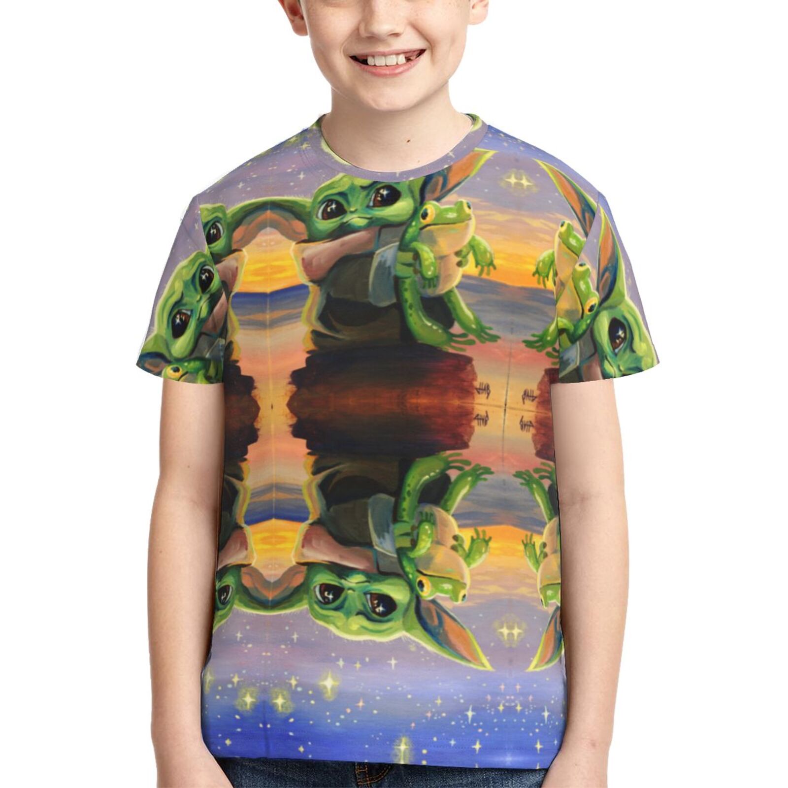 Kids Yoda Shirts Anime T-Shirt Novelty 3d Printed Short Sleeve Cartoon Tee Shirts Summer Top For Boys Girls